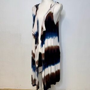 Coin 1804 Anthropologie Tie Dye Bohemian Boho Lagenlook Open Layering Vest Large